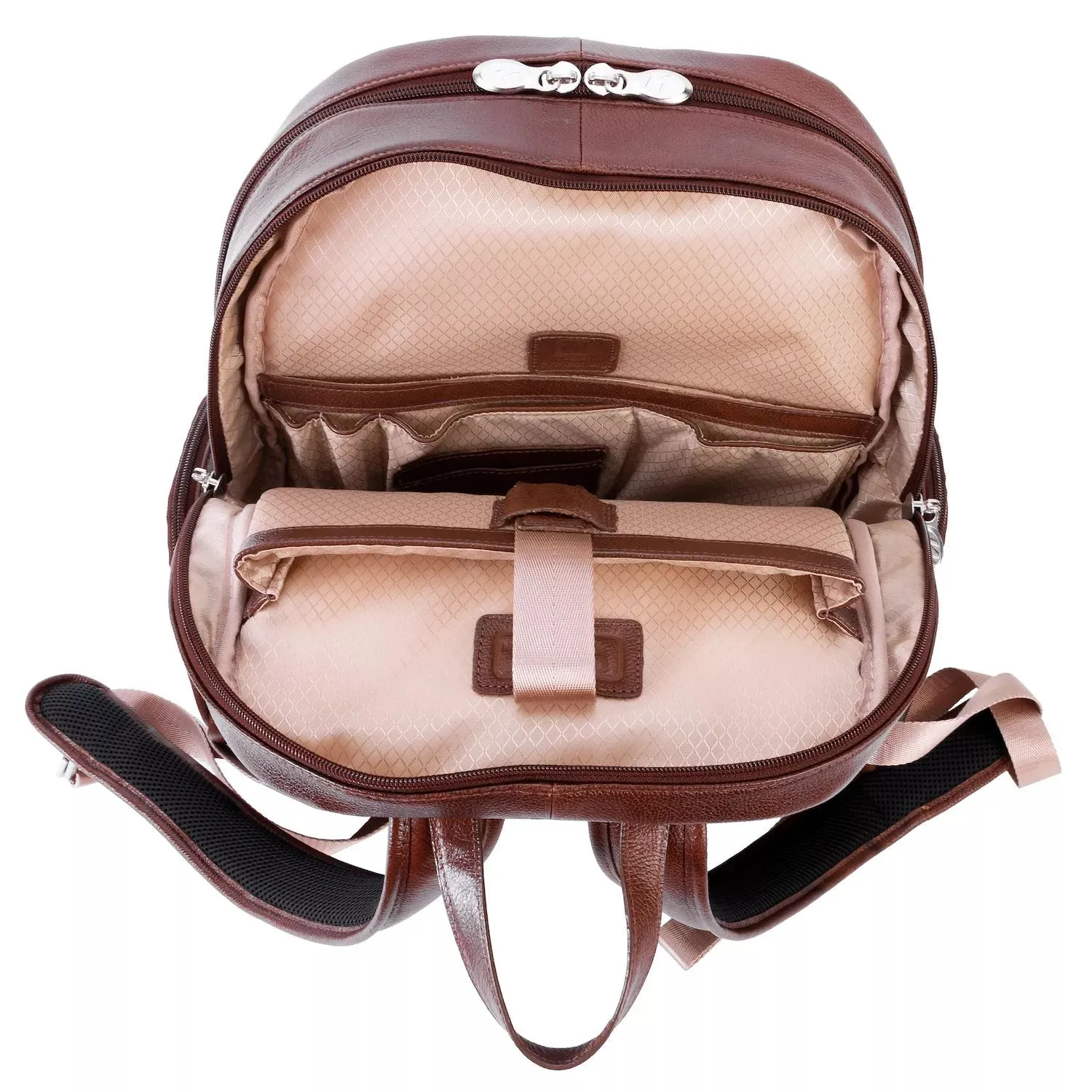 McKlein Cumberland 15" Leather Dual Compartment Laptop Backpack, Black