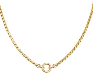MIA Women's Elegant Gold Necklace, Valentines Day & Mothers Day Gifts, 316L Stainless Steel, Cubic Zirconia, Hoop Pendant, 2 cm, Lobster Clasp - Tarnish Resistant - Allergy Free