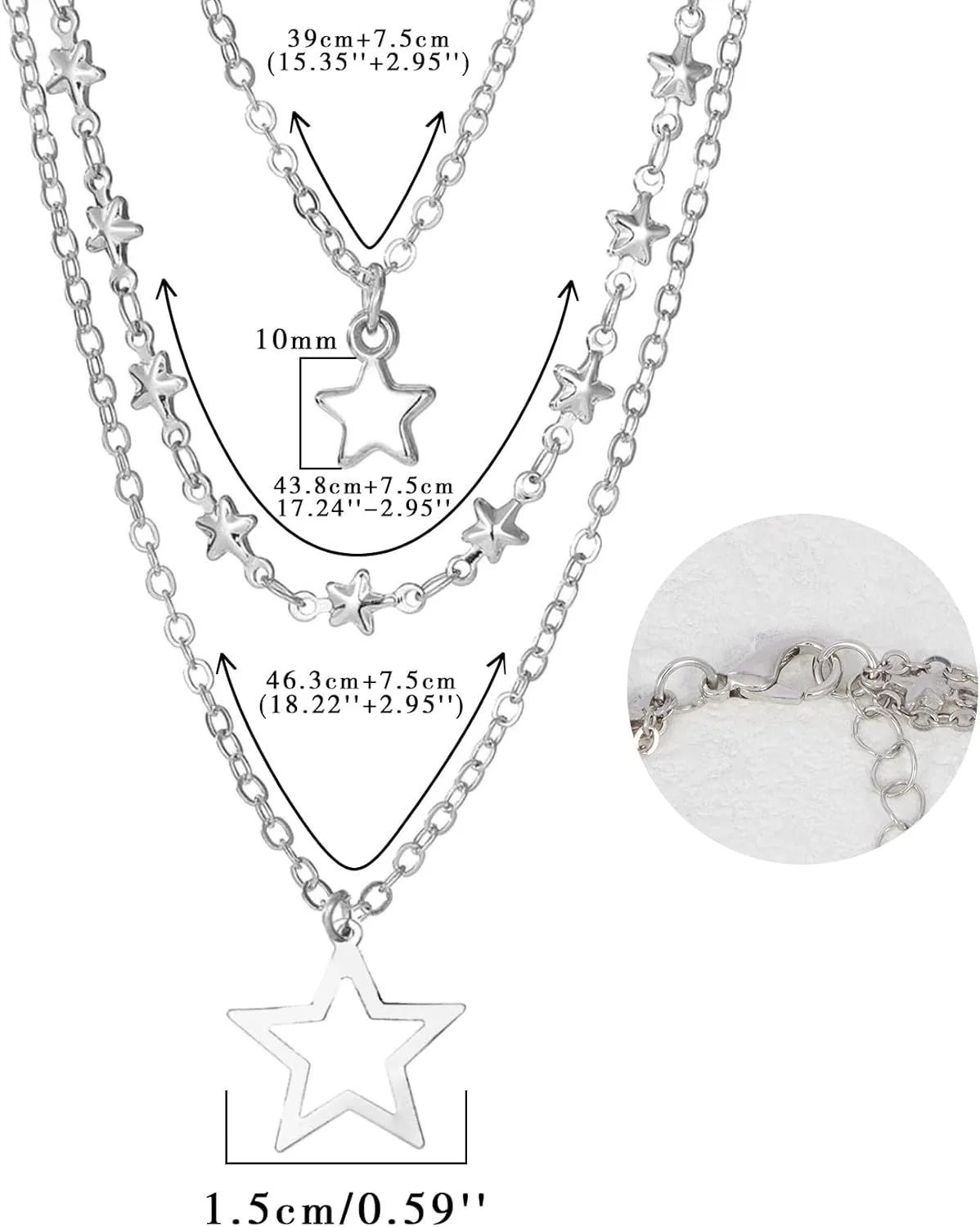 MILAKOO Stainless Steel Pendant Necklace for Women Heart Charms Link Chains 23" Length Lobster Clasp