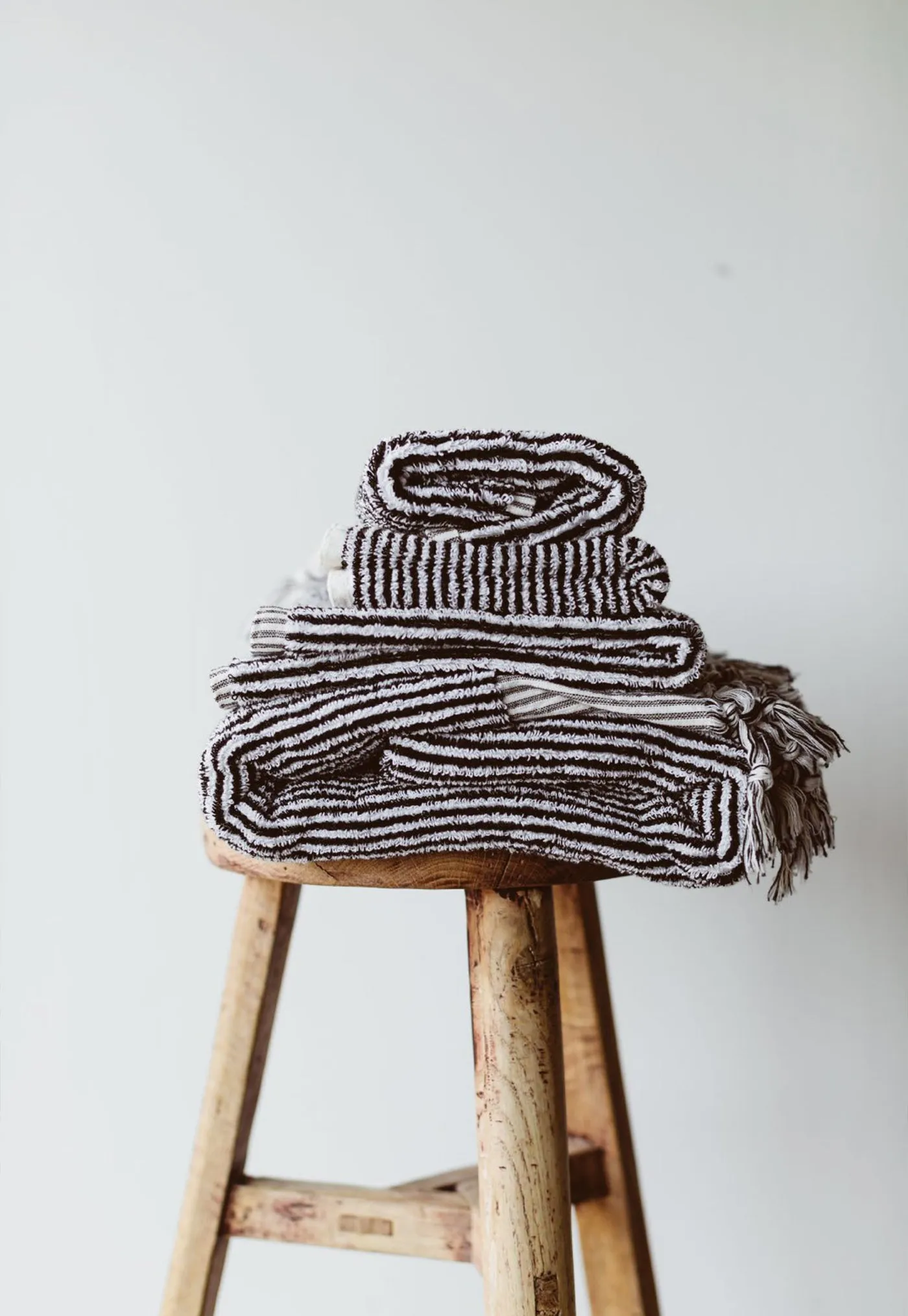 Milan Organic Face Cloth - Black Stripe