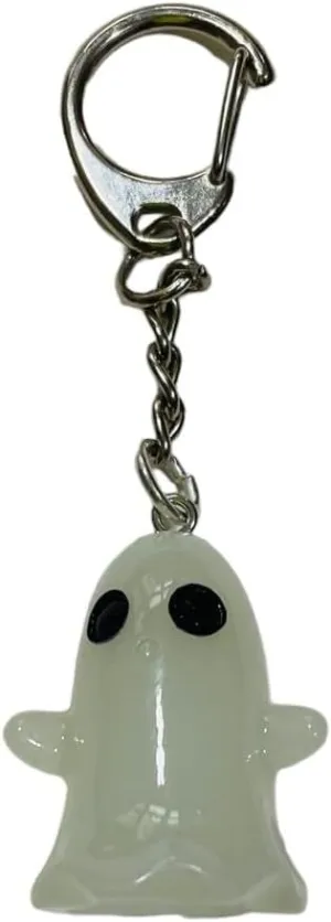 Miniblings Glowing In The Dark Ghost Key Ring Chain Kids Children Halloween Big Eyes - Handmade Fashion Jewelry - Keyring Keychain Pendant