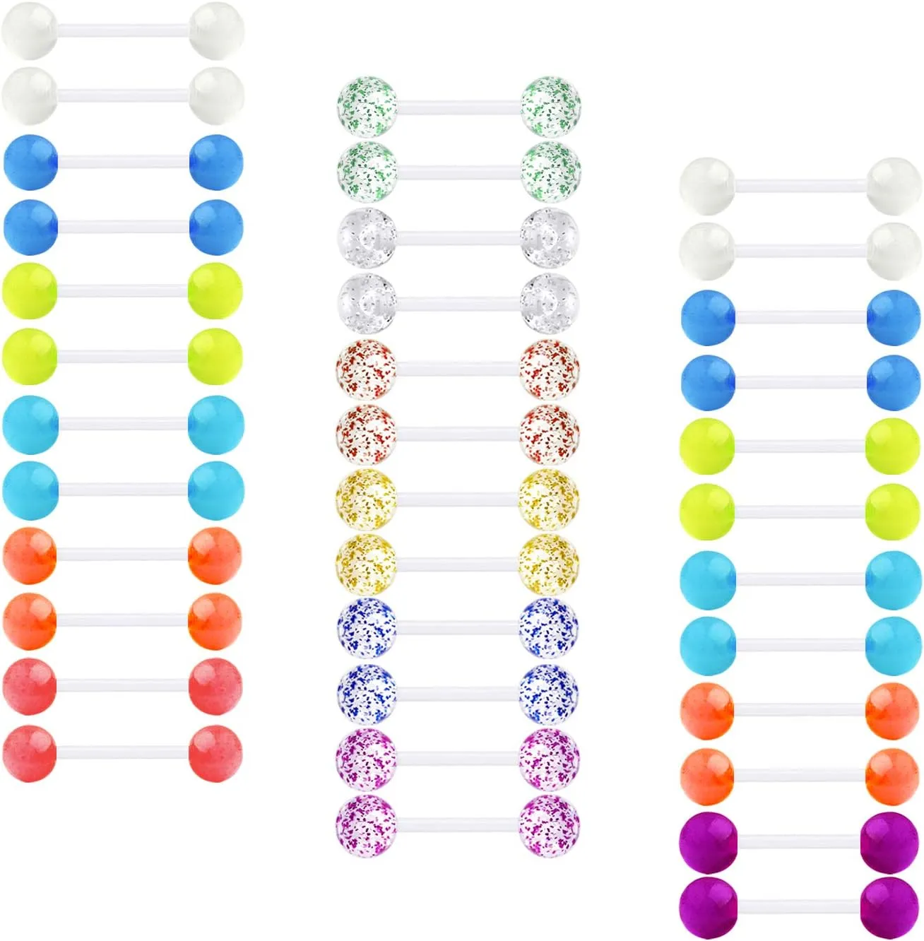 MODRSA Nipple Rings Tongue Rings 14 gauge Surgical Steel Nipple Piercing Nipple Bar Tongue Piercing Jewelry Tongue Piercing for Women