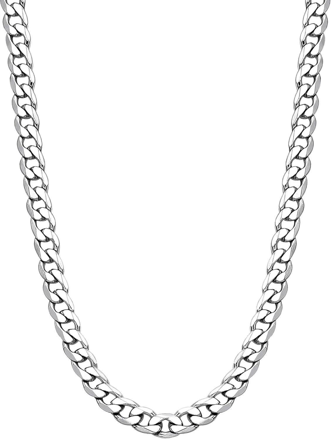 Monily Chain for Men Stainless Steel Cuban Curb Link Chains Necklace Women Boys Jewelry
