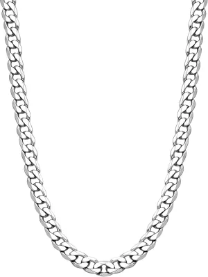 Monily Chain for Men Stainless Steel Cuban Curb Link Chains Necklace Women Boys Jewelry