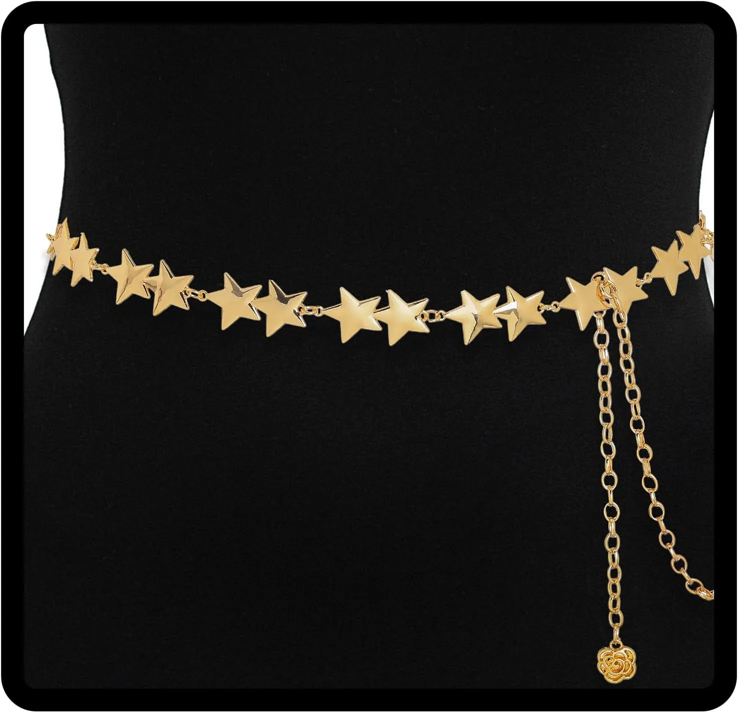 Navoky Star Waist Chain Silver Women Belly Chain Fashion Body Chains Waist Belt Jewelry Accessory for Dress and Pants