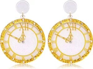 New Year Earrings Statement Acrylic 2023 Drop Earrings New Year Christmas Festive Holiday Dangle Earrings Gfit for Women Girls