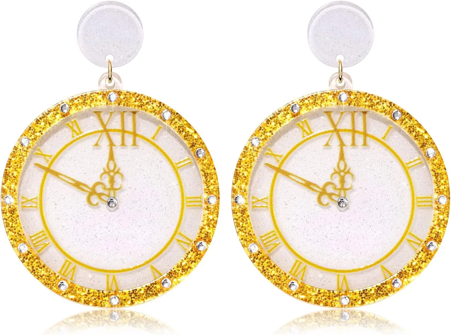 New Year Earrings Statement Acrylic 2023 Drop Earrings New Year Christmas Festive Holiday Dangle Earrings Gfit for Women Girls