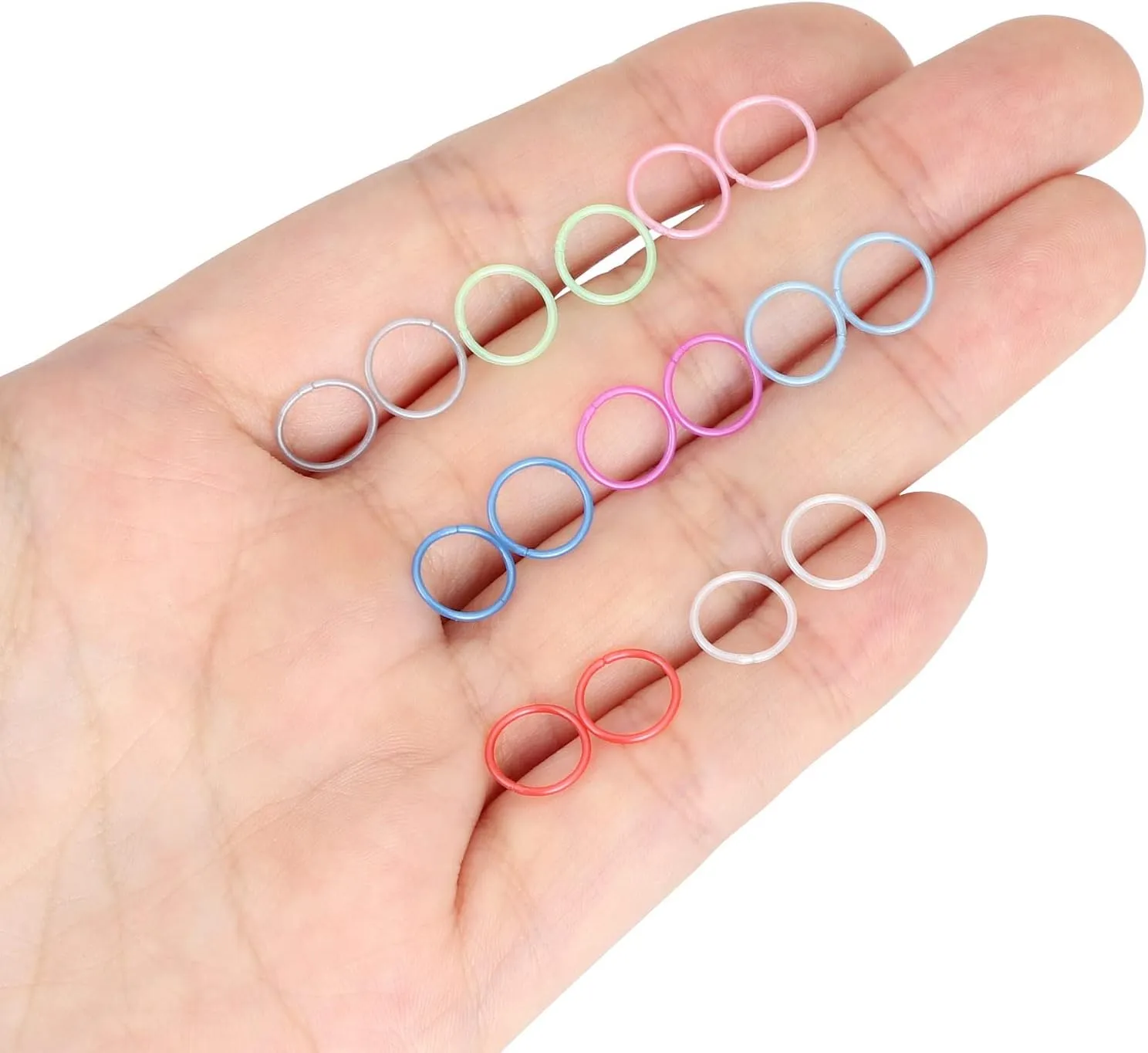 Oyaface 20G Colorful Piercing Retainers Piercingsring Flexible Acrylic Helix Hoop Bioflex Straight L-Shaped Spiral Nose Studs Septum Rings Plastic Nose Pin Ear Studs