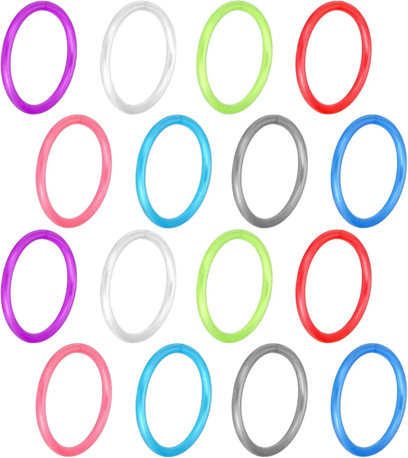 Oyaface 20G Colorful Piercing Retainers Piercingsring Flexible Acrylic Helix Hoop Bioflex Straight L-Shaped Spiral Nose Studs Septum Rings Plastic Nose Pin Ear Studs