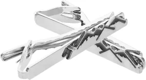 PartyKindom 2 Pack Men's Fashion French Style Necktie Tie Clip Bar Pinch Clip for Business Casual Wedding