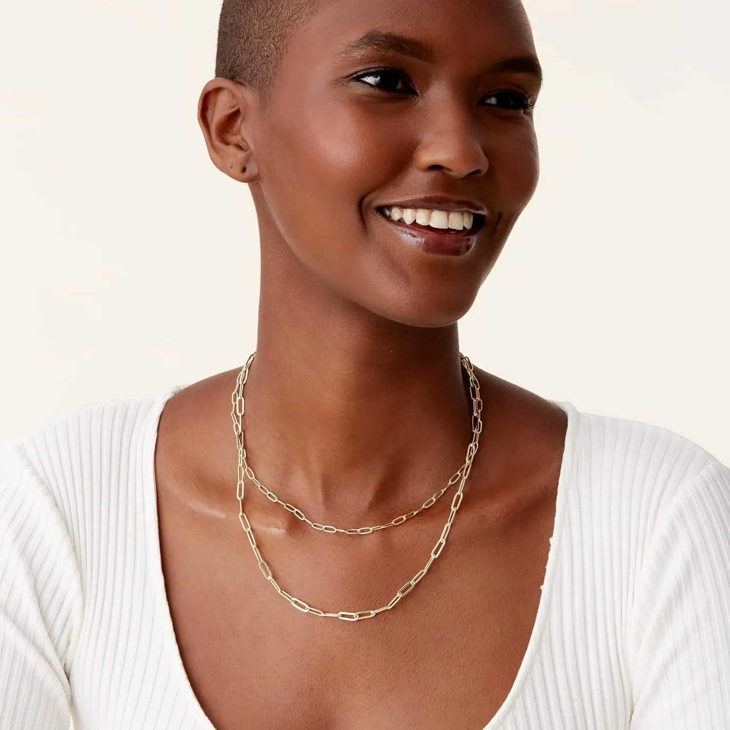 PAVOI 14K Gold Plated Dainty Layering Necklaces for Women | Snake Chain, Curb Link, Paperclip Layered Chains | Trendy Layering Necklace