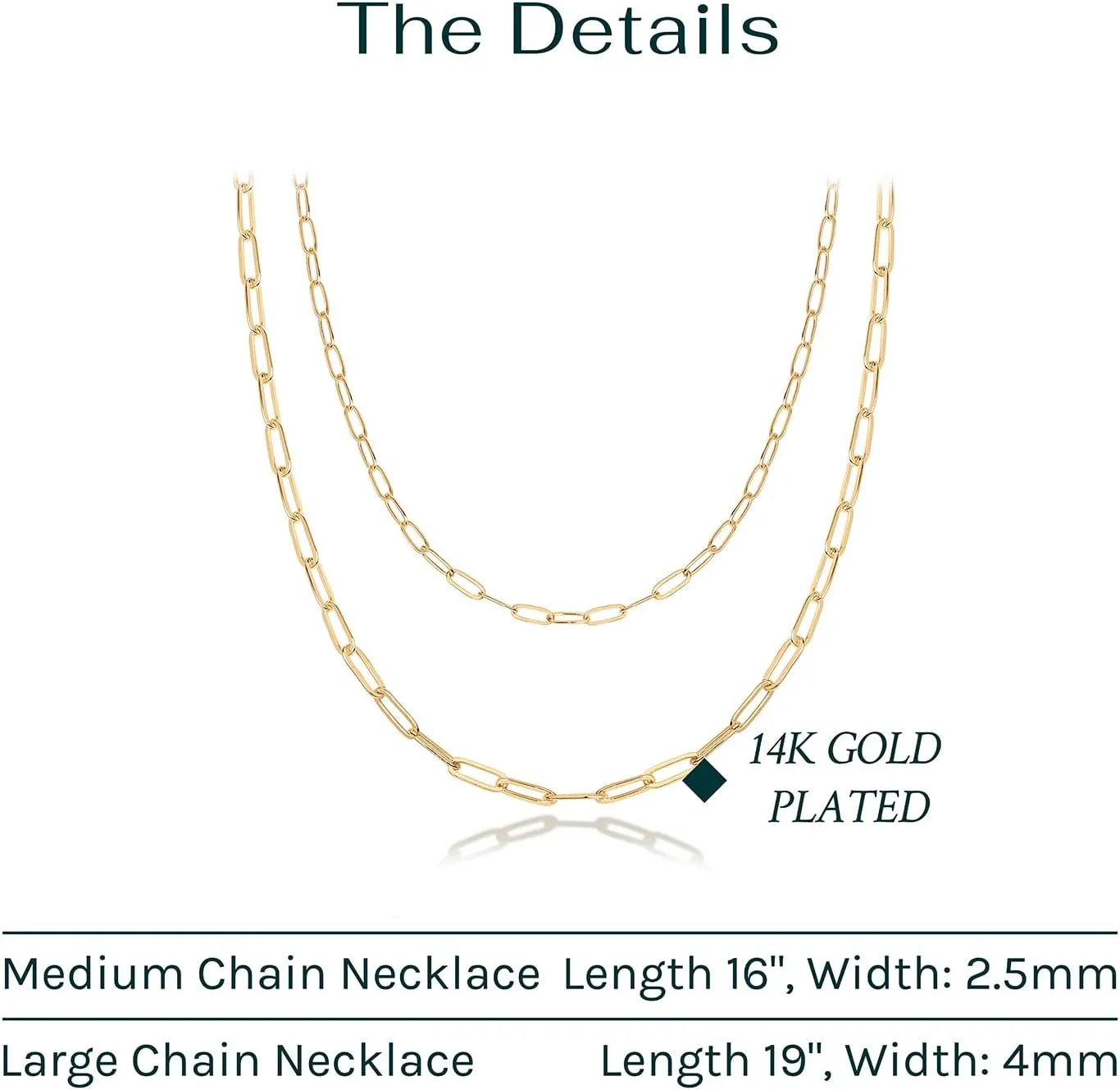 PAVOI 14K Gold Plated Dainty Layering Necklaces for Women | Snake Chain, Curb Link, Paperclip Layered Chains | Trendy Layering Necklace