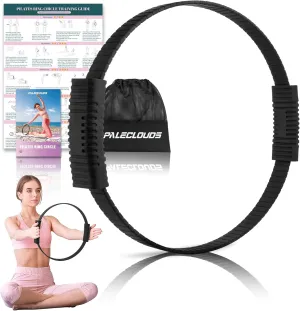 Pilates Ring, 13.5" Silicone Magic Circle with Training Poster & Portable Bag, Pilates Ring Circle for Inner Thigh Workout, Yoga, Lose Weight & Physical Therapy for Women