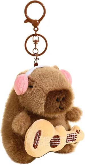 Plush Keychain Capybara Charm for Women Teens & Animal Lovers | for Handbags Purses Backpacks & Car Keys | Birthday Gift