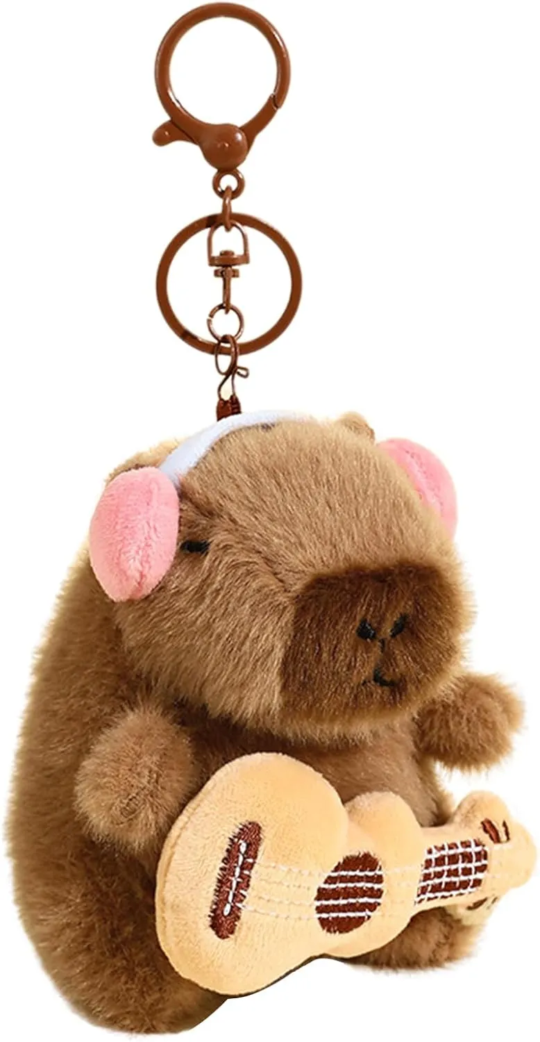 Plush Keychain Capybara Charm for Women Teens & Animal Lovers | for Handbags Purses Backpacks & Car Keys | Birthday Gift