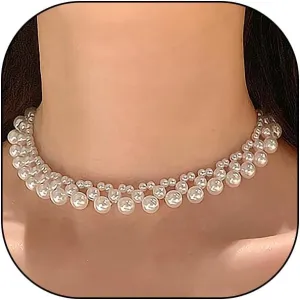 Prom Pearl Statement Choker Necklace, Dainty Cluster Round Beads Pearls Collar Necklace Exquisite Wedding Pearl Earrings for Bridal Bridesmaid
