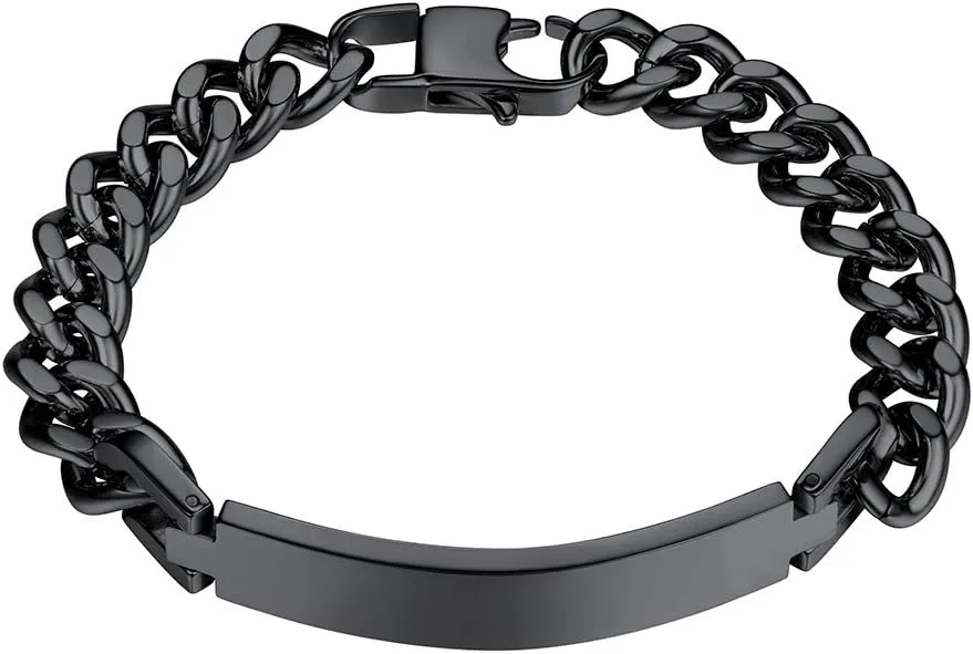 PROSTEEL Custom Bracelets for Men Women, Name Date Initial Quote Engraved Personalized Bracelet, Stainless Steel ID Bracelets, 7.5"/8.3"/9", Come with Box