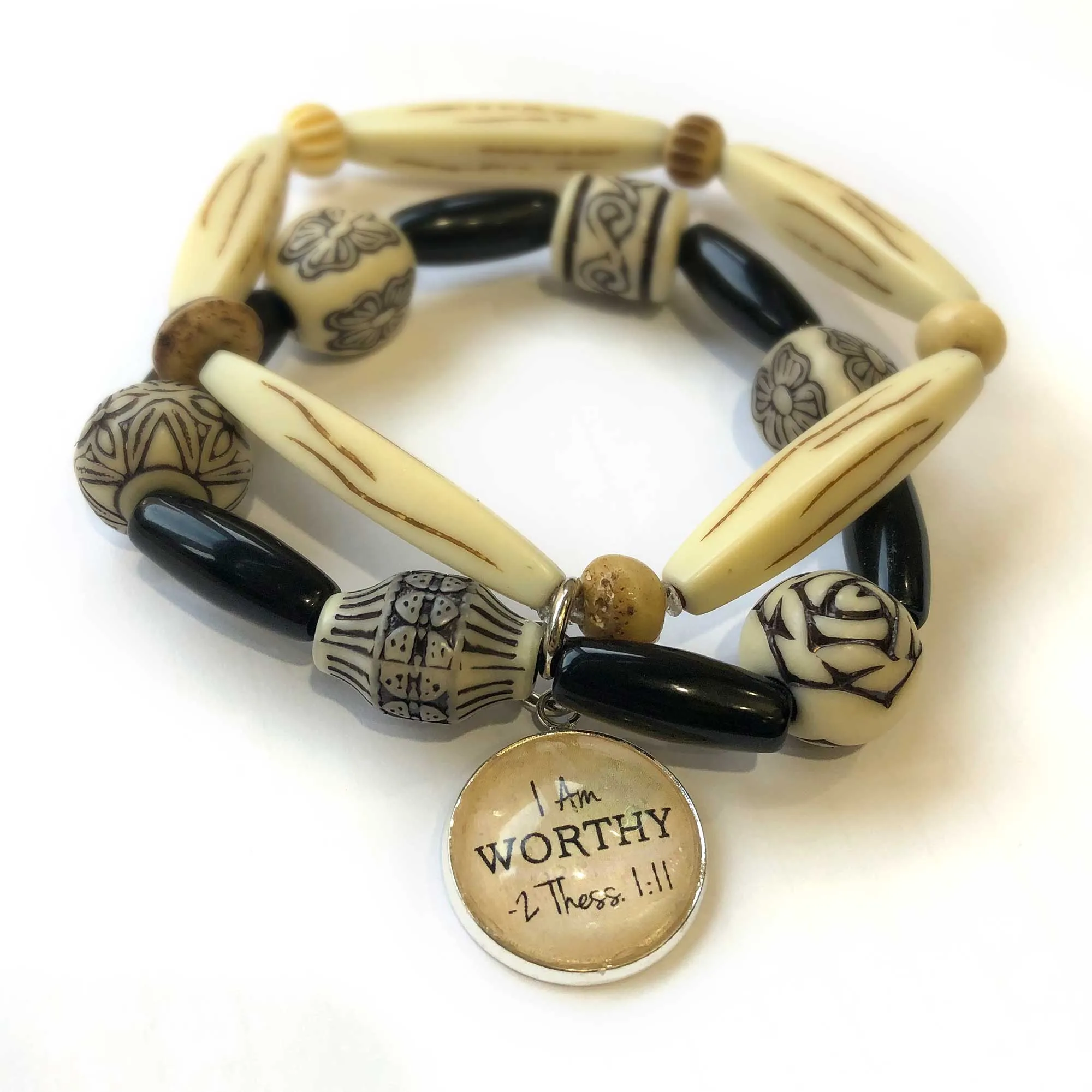 "Fearfully & Wonderfully Made" Psalm 139:14 Scripture Charm for Jewelry Making, 20mm, Silver, Gold