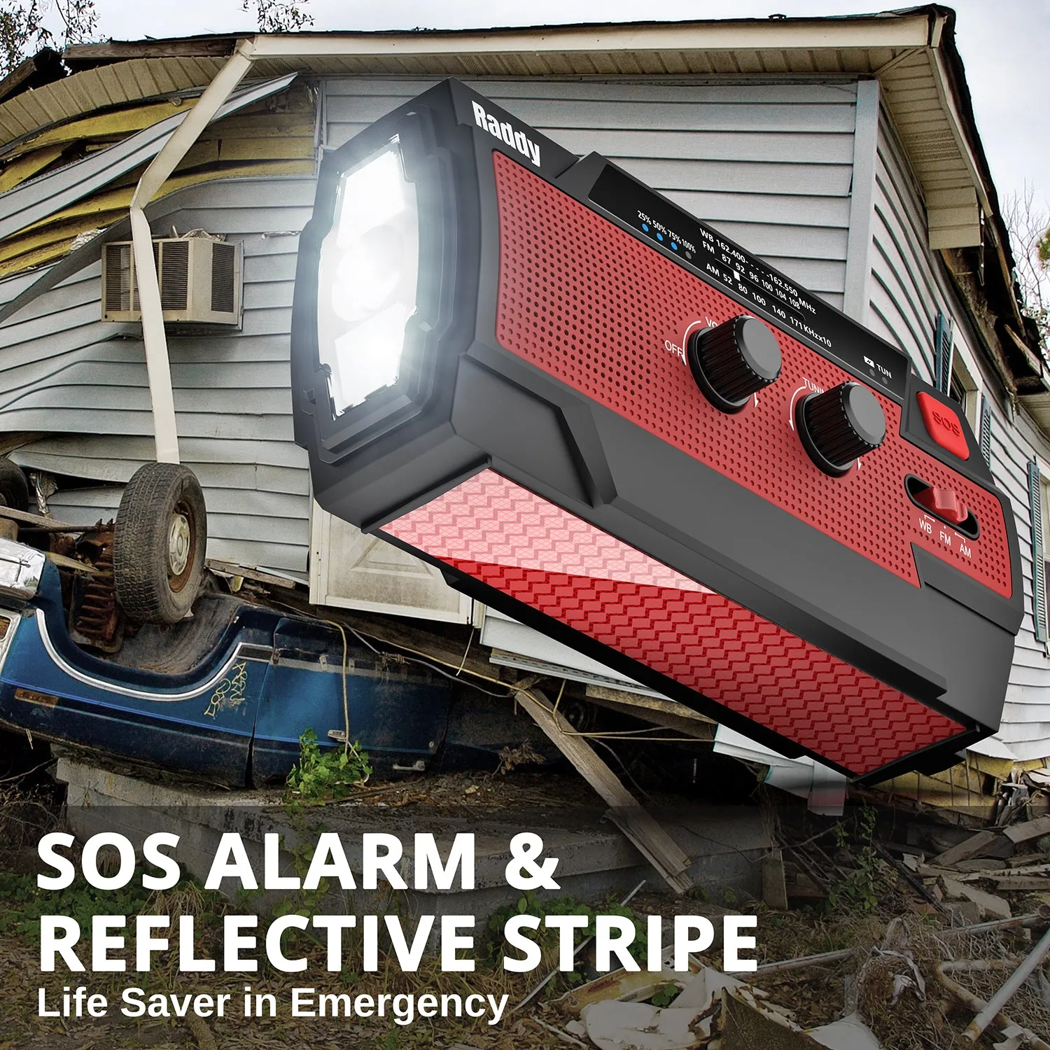 Raddy SW3 Emergency Survival Radio | 5000mAh | Hand Crank | Solar-Powered | FM/AM/NOAA [DISCONTINUED]