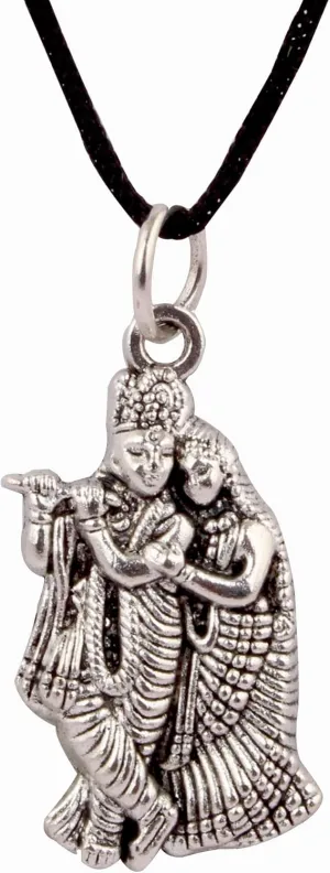 Radha Krishna Playing Bansuri Spiritual Pendant for Men Women