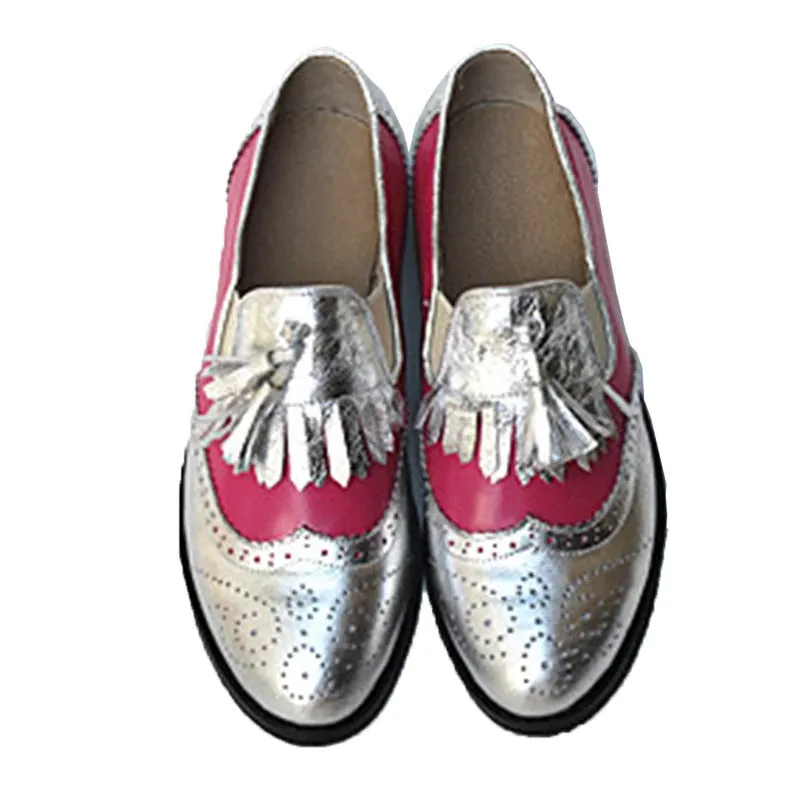Retro Chic Tassel Vintage Trend Slip-on Vegan Leather Oxford Flat Shoes