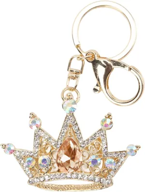 Rhinestone Keychain Crown Shape, Shiny Exquisite Decoration Women Crystal Gift Friends Family Queen Rhinestones Chain