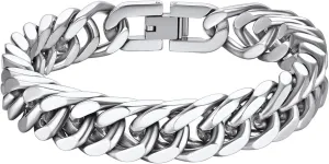 Richsteel Father's Day Bracelets for Men Cuban Link Chain Bracelets 8/12/17mm Width Stainless Steel Chain Wrist Bracelets, 7.4/8.2/9 Inch Length Classic Jewelry for Christmas/Valentine's Day/Birthday