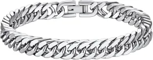 Richsteel Father's Day Bracelets for Men Cuban Link Chain Bracelets 8/12/17mm Width Stainless Steel Chain Wrist Bracelets, 7.4/8.2/9 Inch Length Classic Jewelry for Christmas/Valentine's Day/Birthday