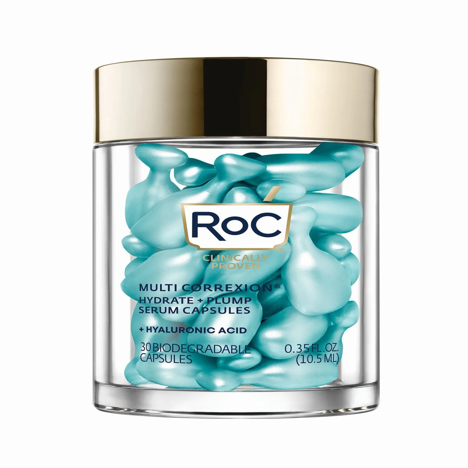 RoC Multi Correxion Hydrate   Plump Night Serum Capsules, Hyaluronic Acid, 30 Ct