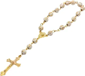 Rosary Cross Bracelet Prayer Bracelet Catholic Prayer Gift Male Female Religious Jewelry Accessories for Christians Religious Communion Baptism Mass Bible, Type 10