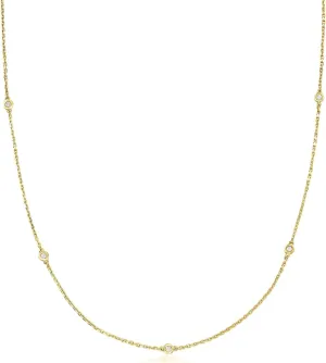 Ross-Simons 0.25 ct. t.w. Bezel-Set Diamond Station Necklace in Sterling Silver