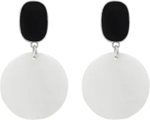 Round Circle Drop Earrings for Women Dangling Bohemian blue/yellow/red/pink/hot pink/green/teal/turquoise/white and black Shell Statement Earrings for Women