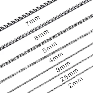 SANNYRA Silver Chain for Men - Stainless Steel Chains for Mens - Dog Tag Necklace for Pendant, 1-7mm 8-36inches Round Rolo Necklaces for Women