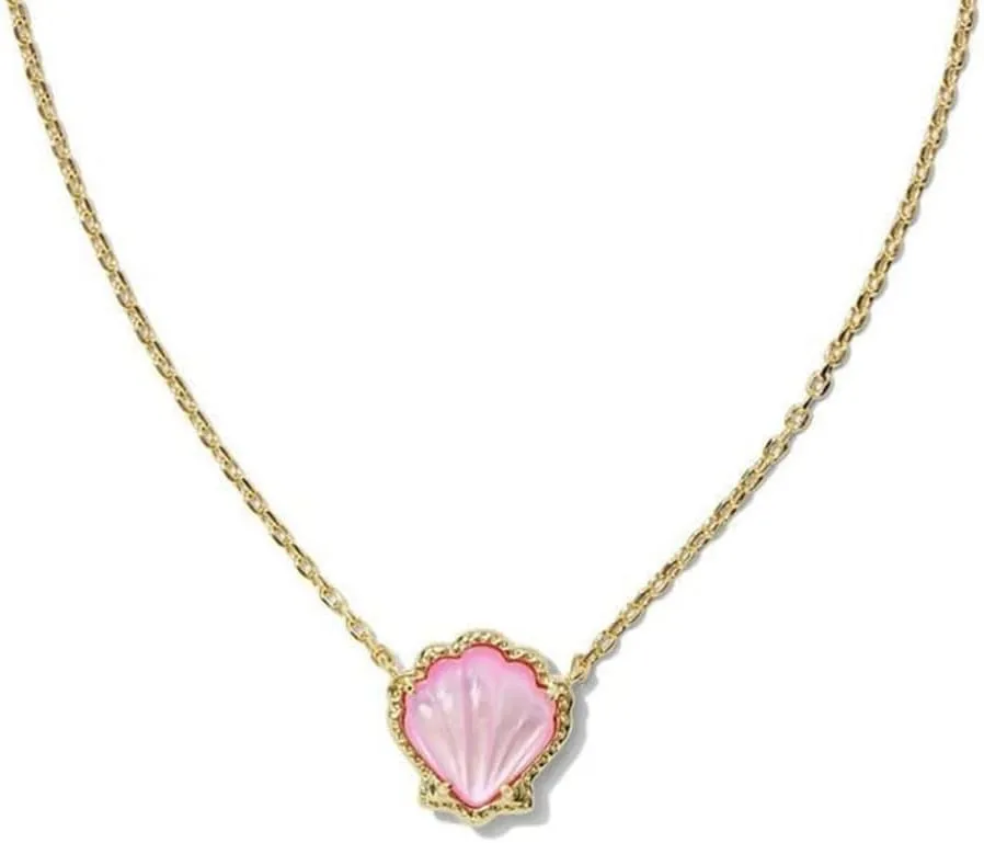 Shell Pendant Necklace in Gold, 18K Gold Plated Shell Pendant, Shell Necklace Jewelry for Women, Exquisite Copper Shell Pendant