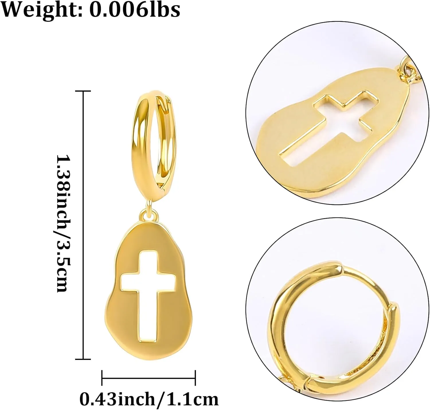 Shield Armor of God Scorpion Bow-knot Dangle Hoop Earrings for Women, Cubic Zirconia Huggie Hoop Earrings Cross Cuff Earrings Tiny God Lords Prayer Religious Jewelry Gift Necklace for Teen