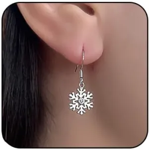 Shining Christmas Earrings for Women,Sparkling Crystal Christmas Tree Hat Snowflake Earring for Women,Xmas Festival Birthday Party Exquisite Jewelry