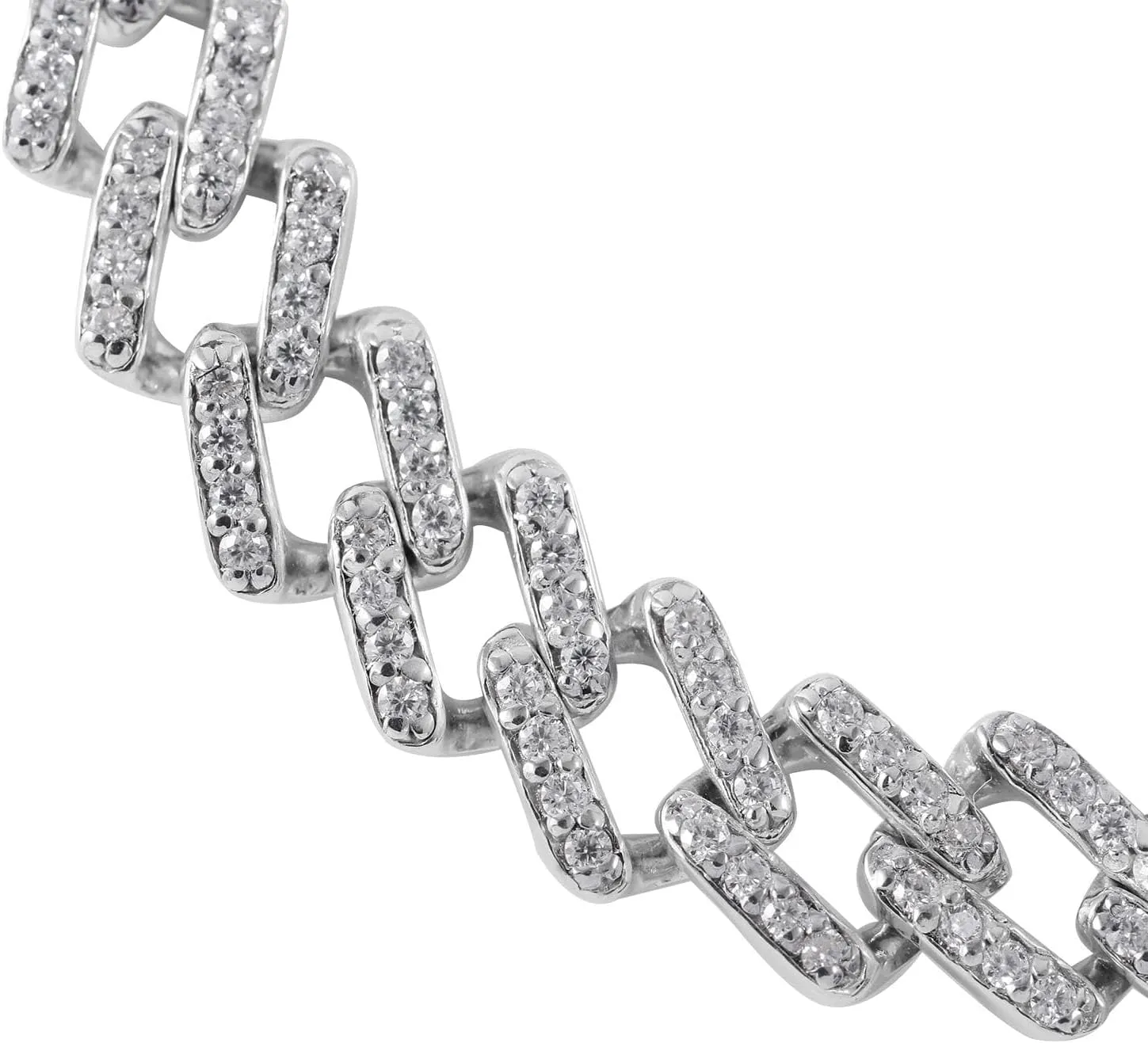 Shop LC Moissanite 925 Sterling Silver Platinum Plated Curb Bracelet for Women Jewelry Birthday