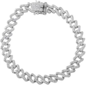 Shop LC Moissanite 925 Sterling Silver Platinum Plated Curb Bracelet for Women Jewelry Birthday