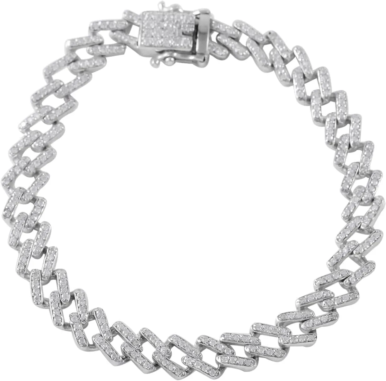Shop LC Moissanite 925 Sterling Silver Platinum Plated Curb Bracelet for Women Jewelry Birthday