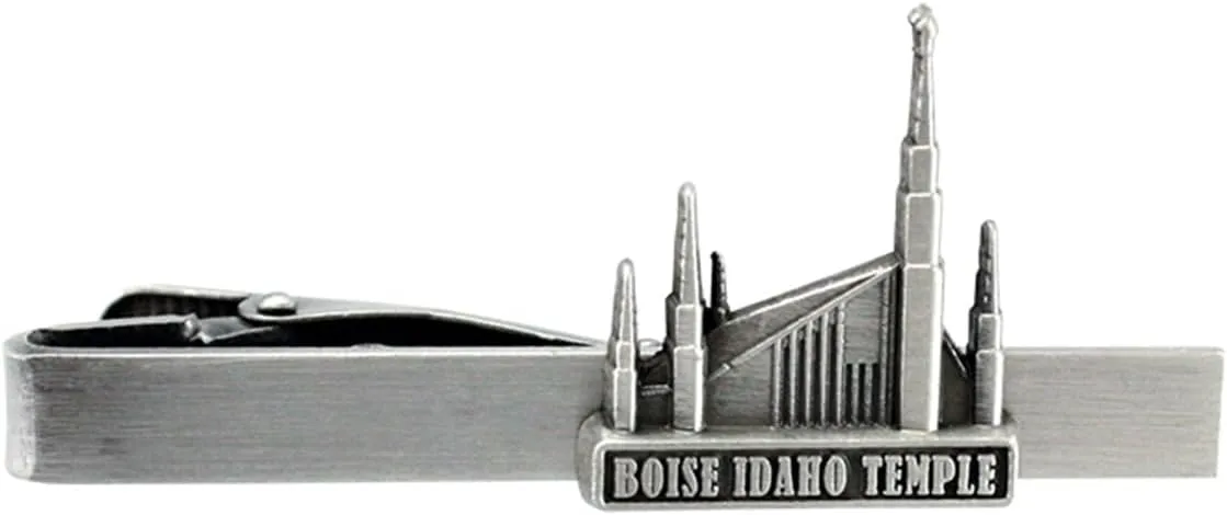 Silver Tie Clip by Ringmasters | LDS Temple Tie Clips for Men with Antique Silver Finish | Suit Accessories for Weddings, Church, & Formal Events | Versatile Tie Pin, (Boise Idaho)