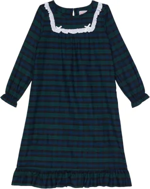 Sleepwear for Girls Pajamas Classic Long Sleeve Soft Flannel Holiday Plaid Nightgown (Toddler and Kids)