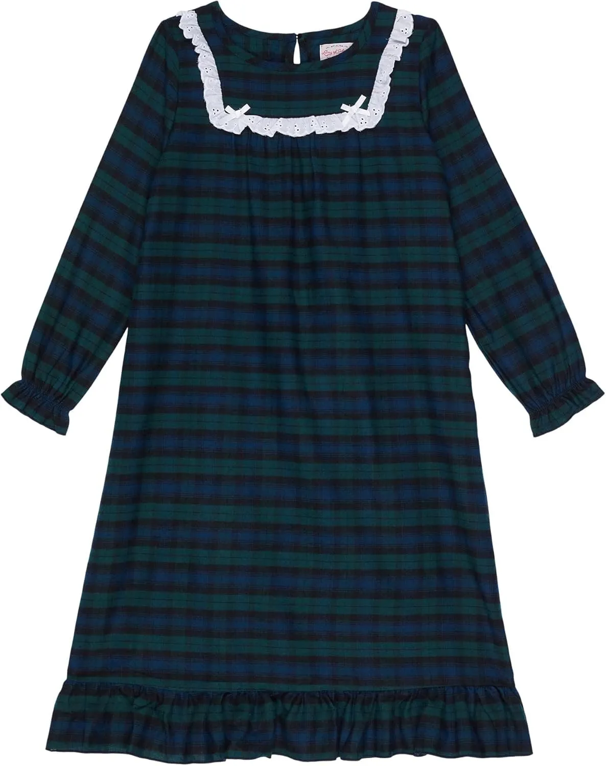 Sleepwear for Girls Pajamas Classic Long Sleeve Soft Flannel Holiday Plaid Nightgown (Toddler and Kids)