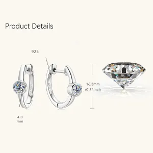 Small Diamond Hoop Earrings in 14K Solid Gold over S925 Silver,Earrings Hoops Round Cut VVS1 Clarity, Fashionable and Exquisite Jewelry for Women