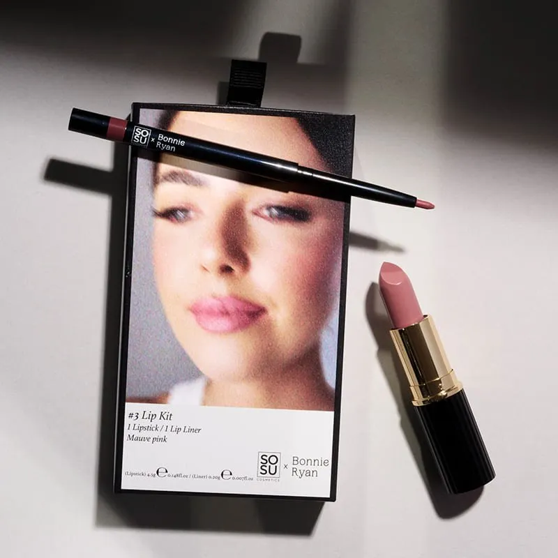 SOSU Cosmetics x Bonnie Ryan Lip Kit #3 Mauve Pink Discontinued