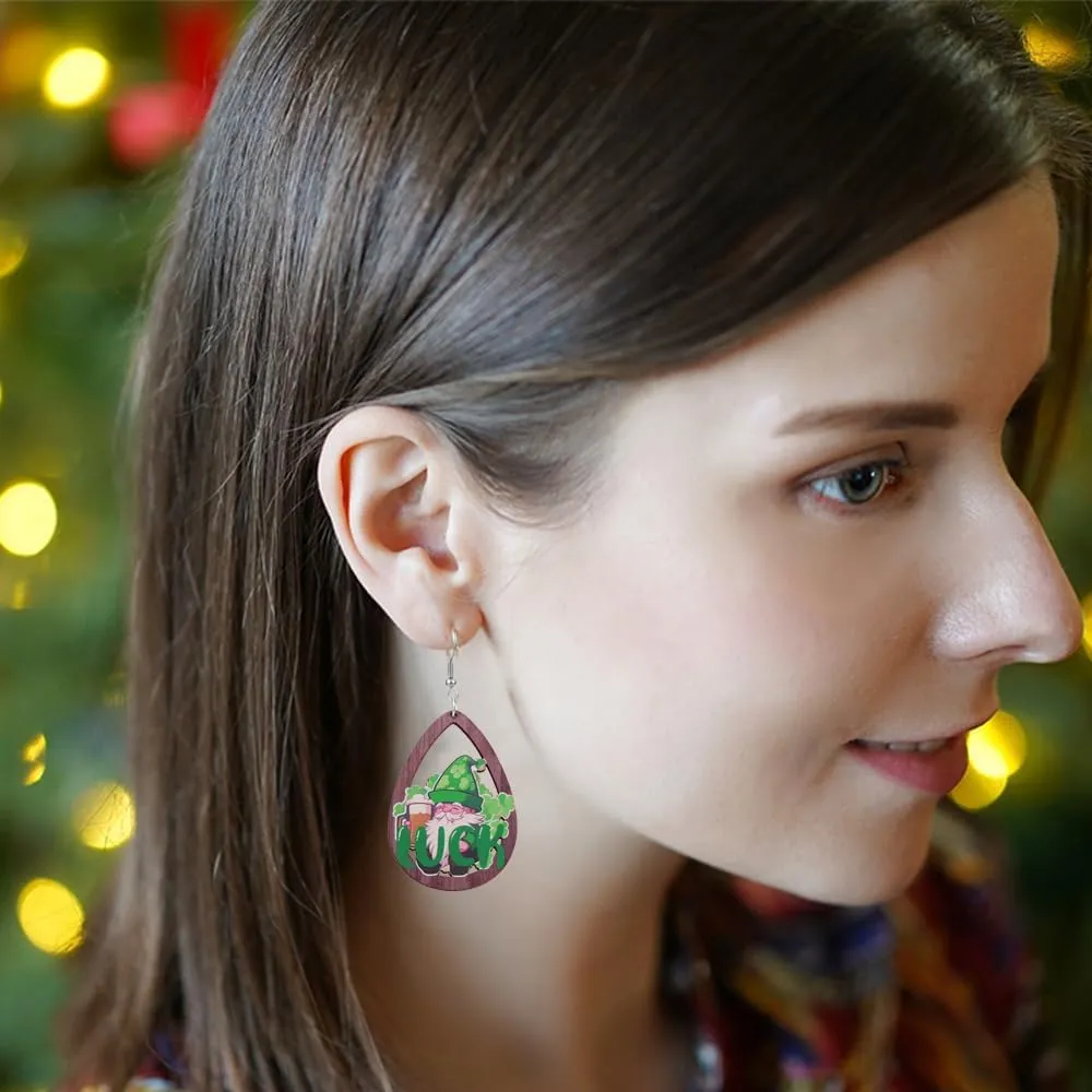 St Patrick's Day Earrings for Women Girls,Shamrock Dangle Earrings Green Clover Hat Drop Earrings Good Luck Hat earrings st. patricks day accessories Jewelry Gift