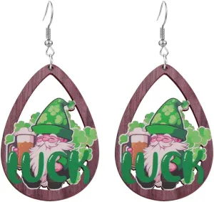 St Patrick's Day Earrings for Women Girls,Shamrock Dangle Earrings Green Clover Hat Drop Earrings Good Luck Hat earrings st. patricks day accessories Jewelry Gift