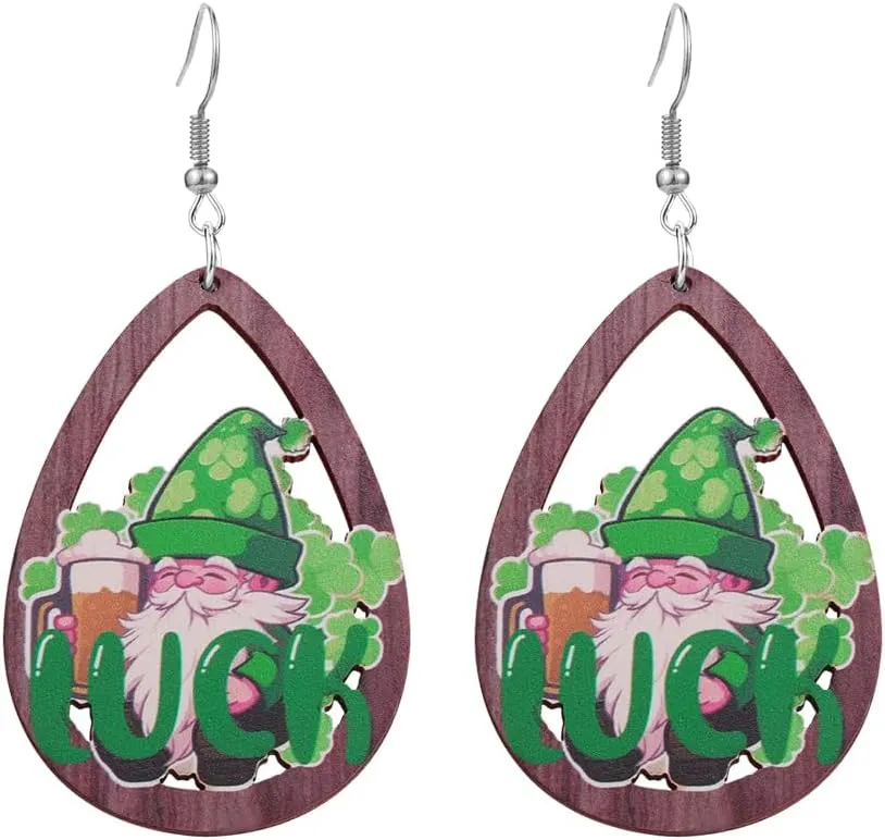 St Patrick's Day Earrings for Women Girls,Shamrock Dangle Earrings Green Clover Hat Drop Earrings Good Luck Hat earrings st. patricks day accessories Jewelry Gift
