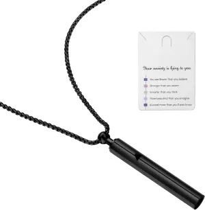 Stainless Steel Anxiety Breathing Necklace, Mindful Breathwork Tool for Stress Relief, Meditation Gifts for Women and Men