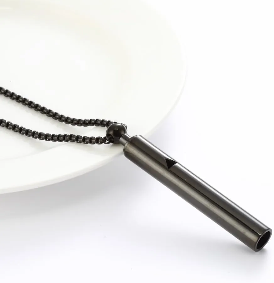 Stainless Steel Anxiety Breathing Necklace, Mindful Breathwork Tool for Stress Relief, Meditation Gifts for Women and Men