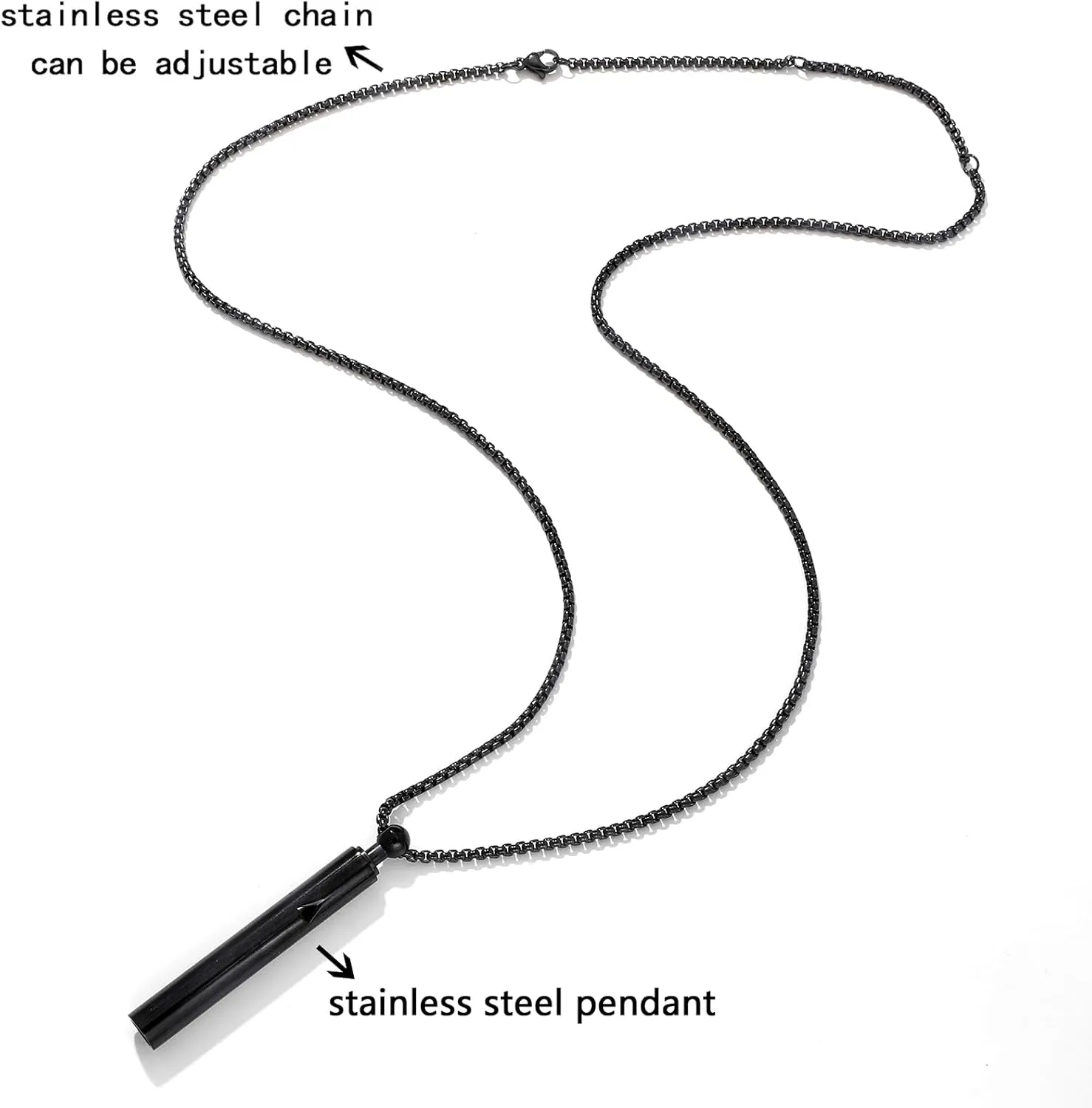 Stainless Steel Anxiety Breathing Necklace, Mindful Breathwork Tool for Stress Relief, Meditation Gifts for Women and Men